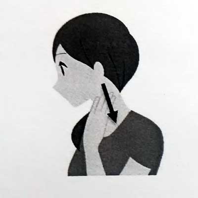 耳下から側頸部のマッサージ
